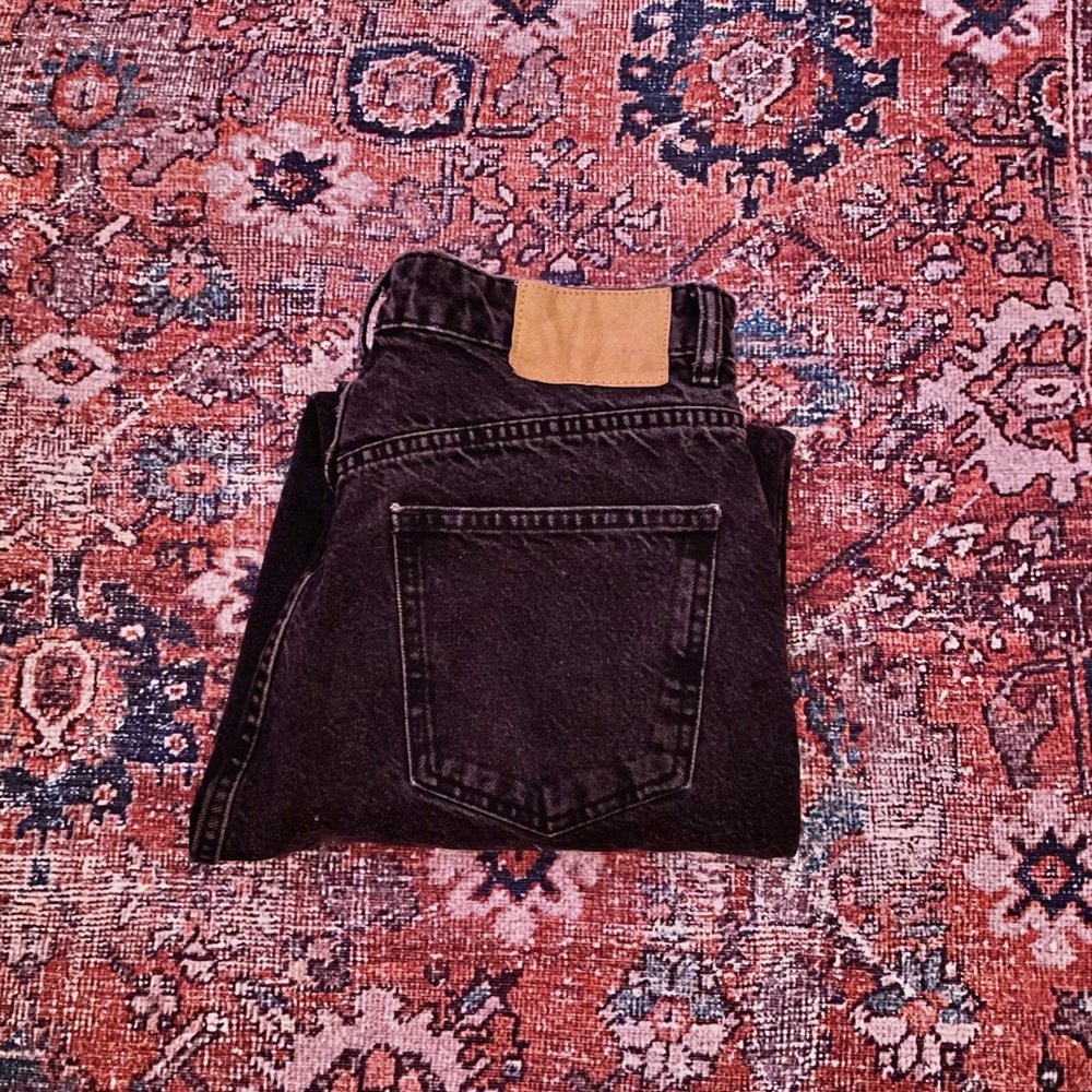 Zara Black Denim Mom Jeans